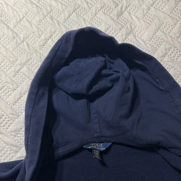 Polo Ralph Lauren Navy Blue Red Horse Youth XL 18/20 Zippered Hoodie Sweatshirt - Picture 5 of 9
